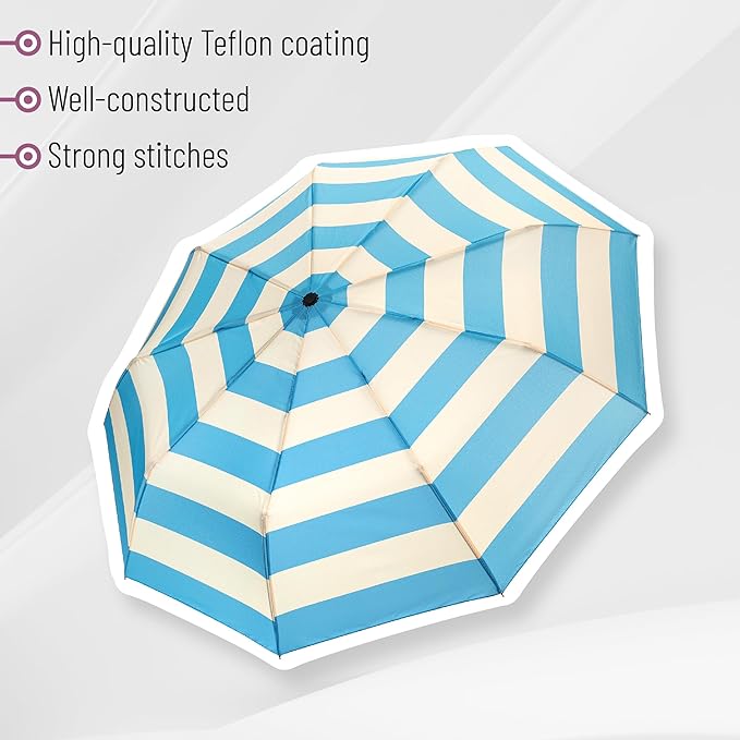 Mr. Pen- Windproof Travel Umbrella, Small Water-Resistant Automatic Folding Umbrella for Rain and Sun, Light, Compact and Portable for Women & Men, Fits Car & Backpack