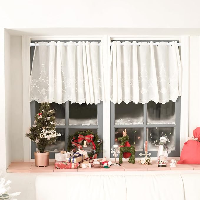 White Tension Curtain Rod 16.5-28 inch Spring Tension Rod Curtain Rod Adjustable Spring Rod Extendable Tension Rod for Kitchen, Bathroom, Window, Closet.
