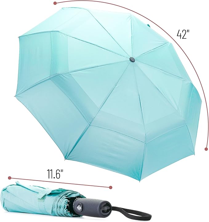 Mr. Pen- Windproof Travel Umbrella, Small Water-Resistant Automatic Folding Umbrella for Rain and Sun, Light, Compact and Portable for Women & Men, Fits Car & Backpack
