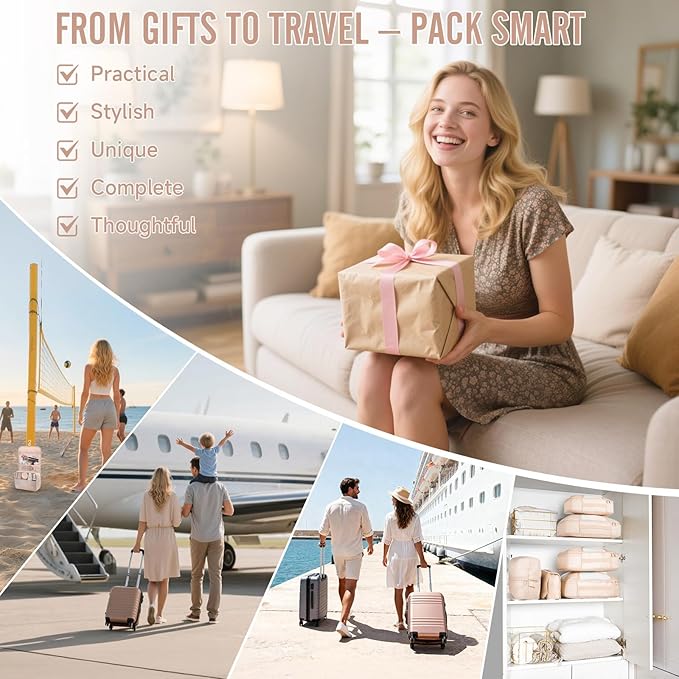 Veken 10 Set Packing Cubes for Travel, Beach Vacation Essentials Accessories for Cruise Ship, Suitcase Organizer Bags for Luggage with Shoes Bag & Shoe Bag, Birthday Gifts for Women Mom Her