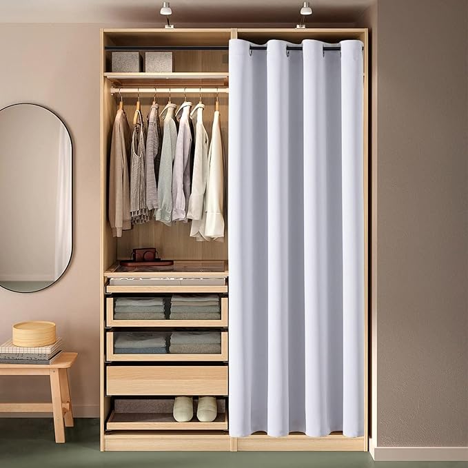 ChrisDowa Grommet Blackout Curtains for Bedroom - Thermal Insulated Room Darkening Curtains for Living Room (1 Panel Set, Greyish White, 52W x 63L)