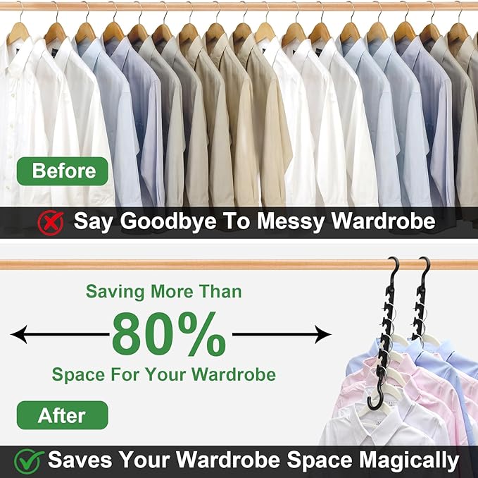 8-Pack-Closet-Organizers-and-Storage,Sturdy Organization-and-Storage-Hangers-Space-Saving for Wardrobe,Dorm-Room-Essentials for College Students Girls Smart Clothes Hanger Apartment Essentials
