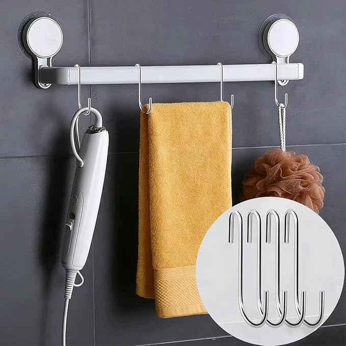 50 Pack 2.4 Inch Heavy Duty Stainless Steel S Hooks - S Shaped Metal Hanging Hooks for Kitchen Pots, Pans, Utensils, Jeans, Clothes, Bags, Hats, Towels, Plants, Wire Shelves & Racks