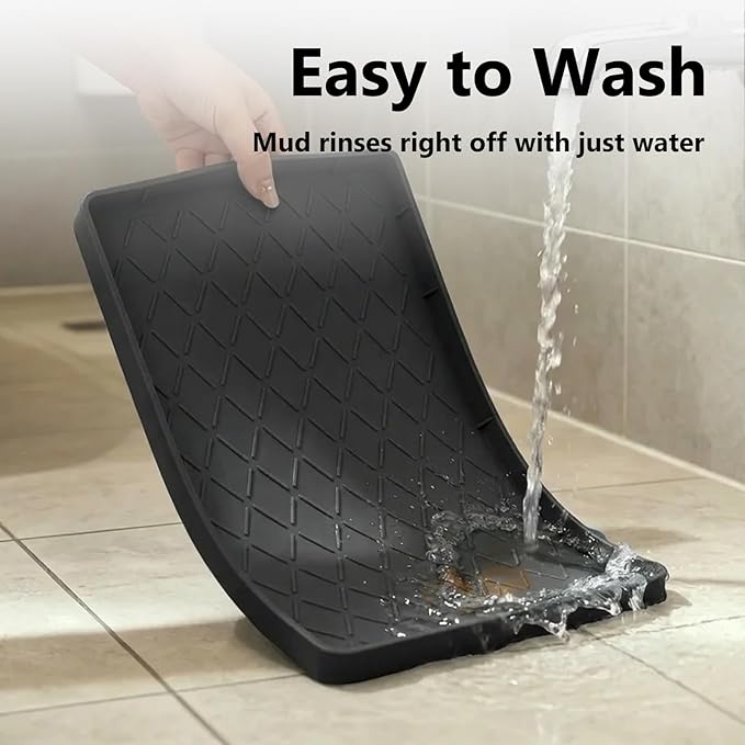 Mateeylife Under Sink Mats for Kitchen Waterproof 31"X22", Undersink Protectors，Silicone Mat Cabinet Liner, Under Sink Organizer for Bathroom and Kitchen，Boot Tray Pet Food Mat, Classic Black