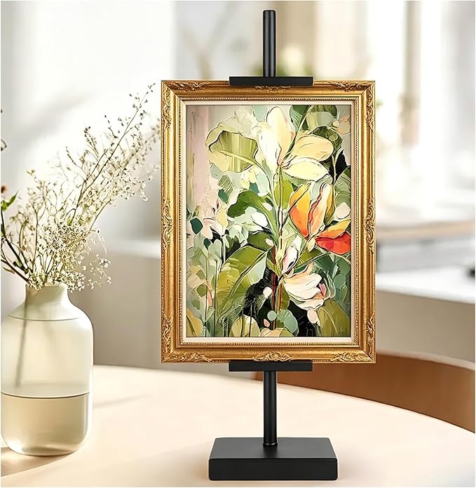 1pcs Adjustable Tabletop Easel Stand for Picture Frames, Picture Easels for Display, Gold Easel, Picture Frame Stand, Adjustable Art Easel.(18inch,Black)