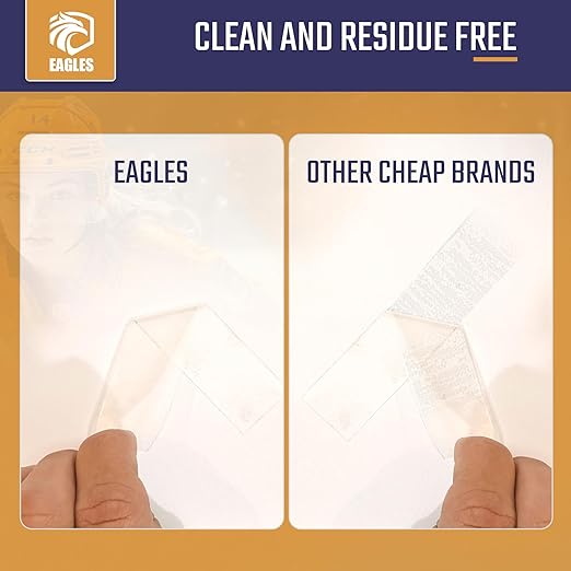 EAGLES Hockey Tape Multipurpose Cloth Tape Roll for Lacrosse Baseball & Softball Bats, Rackets, Pullup Bars, Gardening Tools, Sports Gift Perfect for Wrist, Ankle, Foot, Knee and Hand Taping (Clear)
