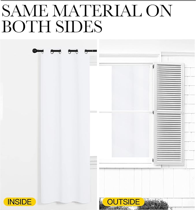 NICETOWN Room Darkening Window Treatment Curtain, Pure White, 1 Panel, 55 by 57, Energy Smart Thermal Insulated Block Out Sunlight Shade & Blind for Bedroom with Grommet Ring Top