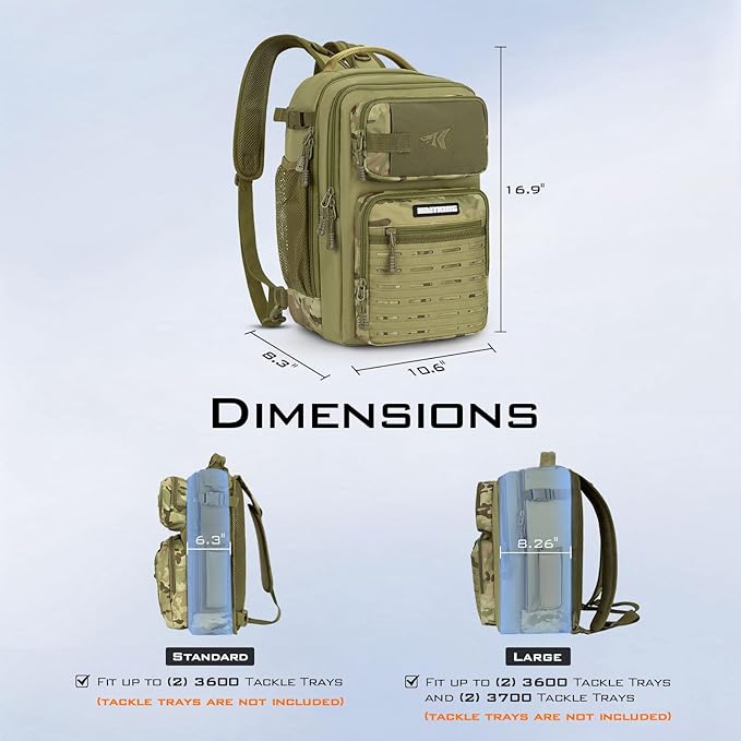 KastKing BlowBak Tactical Sling Tackle Bag-Lightweight Fishing Backpack Storge Fishing Gear and Equipment,Gift for Men