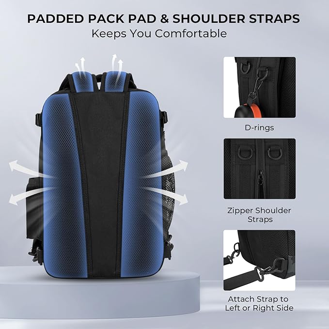 KastKing BlowBak Tactical Sling Tackle Bag-Lightweight Fishing Backpack Storge Fishing Gear and Equipment,Gift for Men