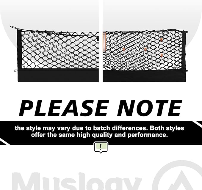 Muslogy Truck Bed Cargo Net Trunk Netting Compatible with Jeep Gladiator 2020-2025 2026 JT Accessories, Pickup Cargo Organizer SUV Sedan Storage Net w/Heavy Duty Carabiners