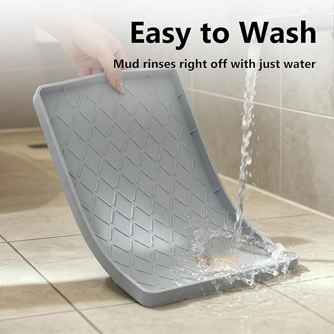 Mateeylife Under Sink Mats for Kitchen Waterproof 31"X22", Undersink Protectors，Silicone Mat Cabinet Liner, Under Sink Organizer for Bathroom and Kitchen，Boot Tray Pet Food Mat, Light Grey
