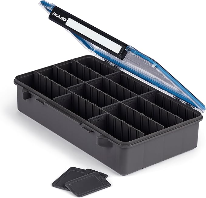 Plano StowAway 3700 Waterproof Deep Stow Tackle Box, IPX7 Waterproof, with Rustricor, Single Latch Design, Transparent DuraView Lid, Stackable Storage for Fishing Bait, Lures and Gear