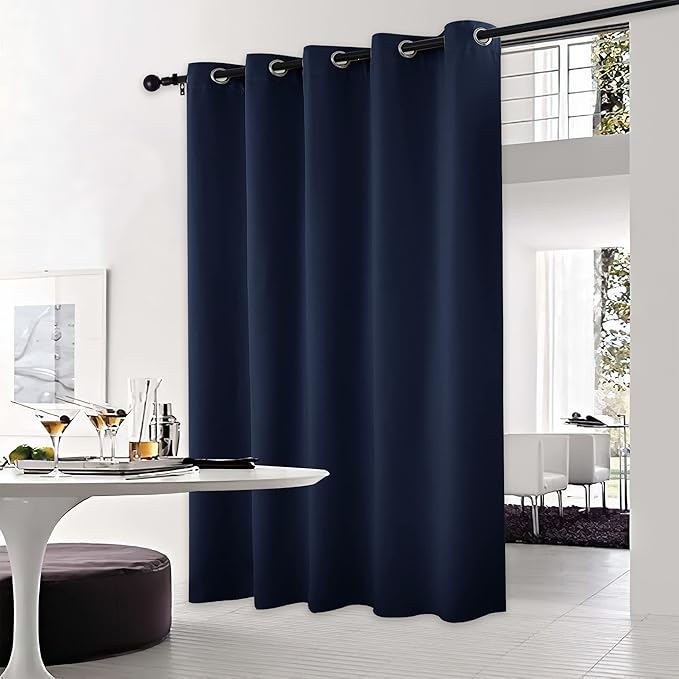 NICETOWN Bedroom Window Blackout Curtain Panel - Thermal Insulated Blackout Drape/Drapery for Loft, Guestroom (Navy, 1 Panel, 70 x 95 inch)