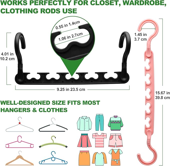 6-Pack-Closet-Organizers-and-Storage,Sturdy Organization-and-Storage-Hangers-Space-Saving for Wardrobe,Dorm-Room-Essentials for College Students Girls Smart Clothes Hanger