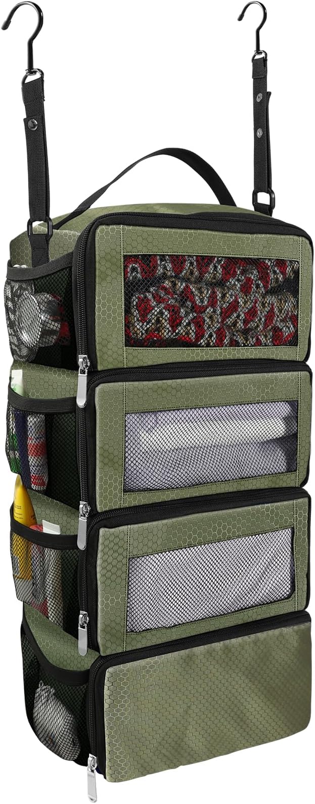 Olosar Suitcase Organizer, Travel Luggage Organizer Portable Hanging Travel Shelves Collapsible Hanging Packing Cubes for Carry on Suitcase