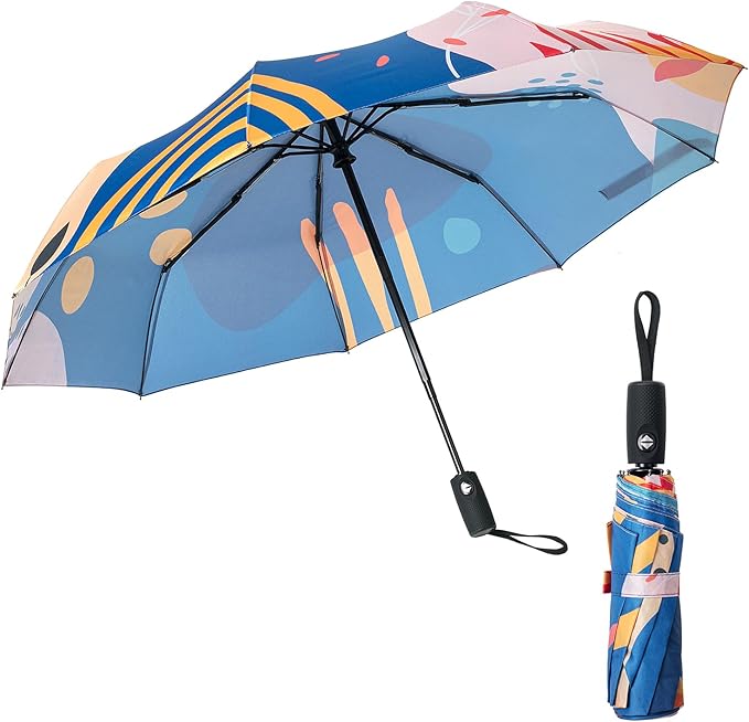 Mr. Pen- Windproof Travel Umbrella, Small Water-Resistant Automatic Folding Umbrella for Rain and Sun, Light, Compact and Portable for Women & Men, Fits Car & Backpack