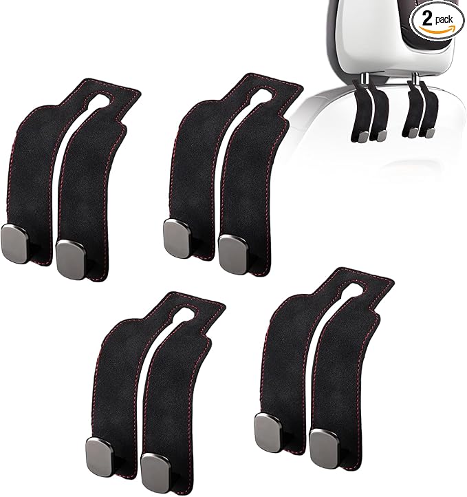 Car Purse Hook Purse Hook for Car Seats Headrest Car Seat Hooks,Heavy Duty Vehicle Organizer for Handbags, Groceries, Purses, Keep Car Tidy (Black, 4 Pack)