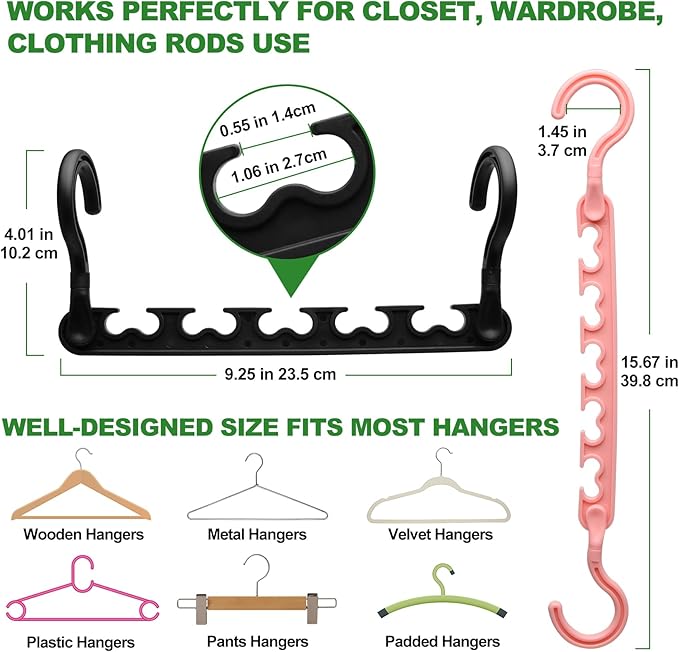 8-Pack-Closet-Organizers-and-Storage,Sturdy Organization-and-Storage-Hangers-Space-Saving for Wardrobe,Dorm-Room-Essentials for College Students Girls Smart Clothes Hanger Apartment Essentials