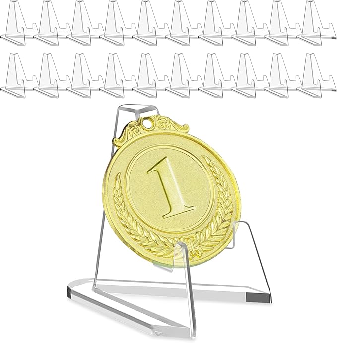 Reastar Card Display Stand, 20 Pack Small Easel Stand, Acrylic Picture Holder Stands, for Challenge Coin Graded Card Sports Card Trading Card PSA Card Baseball Card (2.2 Inch Tall)