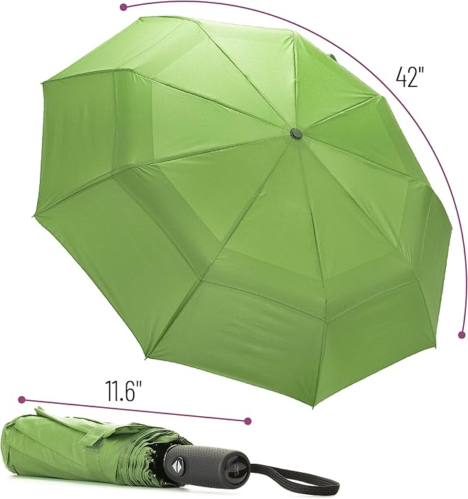 Mr. Pen- Windproof Travel Umbrella, Small Water-Resistant Automatic Folding Umbrella for Rain and Sun, Light, Compact and Portable for Women & Men, Fits Car & Backpack