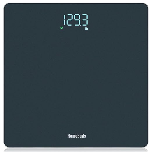 Homebuds Bathroom Scale for Body Weight, Precision 0.1lb by Our Professional Scale Factory Since 2001, Digital Weight Scale LED Display and Step-On, 3*AAA Batteries Included, 400lb/182kg, Blue