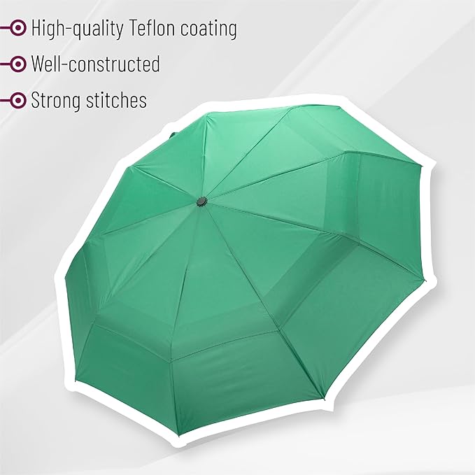 Mr. Pen- Windproof Travel Umbrella, Small Water-Resistant Automatic Folding Umbrella for Rain and Sun, Light, Compact and Portable for Women & Men, Fits Car & Backpack