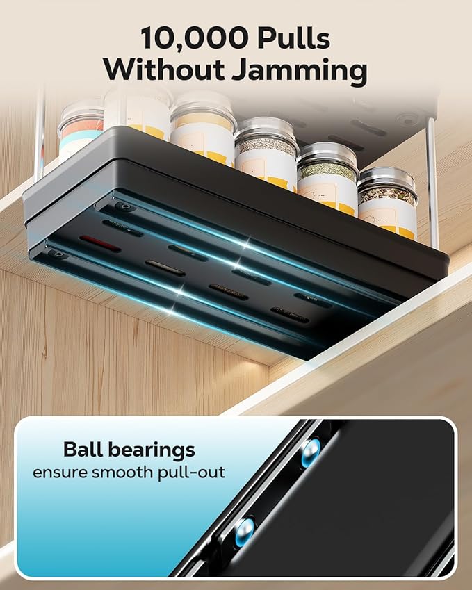Nieifi Spice Organization for Cabinet-Vertical Spice Rack Pull Out-Spice Rack Organizer for Cabinet-8-1/4 inch Wide-Seasoning Kitchen Organizer-8.26" W x 10.6" D x 8.7" H-2 Pack-2 Tier