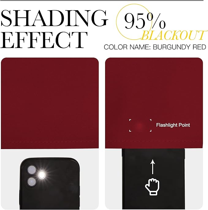 NICETOWN Blackout Curtain Blind for Bedroom, Single Panel, W42 x L54 inches, Burgundy Red, Thermal Insulated Grommet Blackout Room Darkening Drape/Drapery