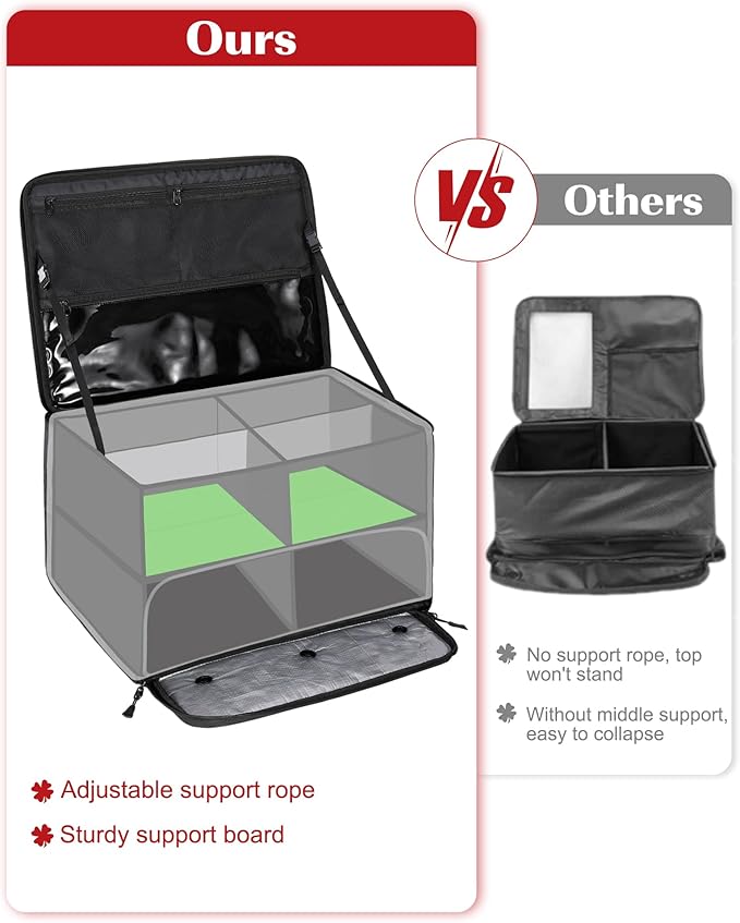 Golf Trunk Organizer, Waterproof Car Golf Locker with Separate Ventilated Compartment for 2 Pair Shoes, Golf Storage for Balls, Tees, Cap, Clothes, Gloves, Accessories, Gifts for Men, Women