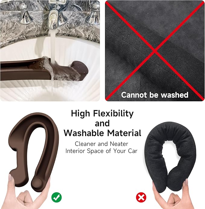 Givifive Car Seat Gap Filler Set of 2, 3IN1 Seat Side Gap Filler Plug with Storage Slot & Hook Function, Soft Foam Universal Fit Car SUV Truck Fill Gap Between Seats Console Organizer（Dark Brown）