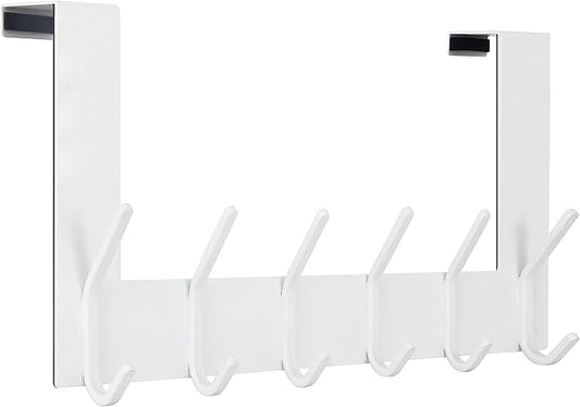 WEBI Over The Door Hooks,Over Door Towel Rack,Door Hanger,Door Coat Hanger,Door Coat Rack,Door Hooks for Hanging Clothes,Back of Door,White