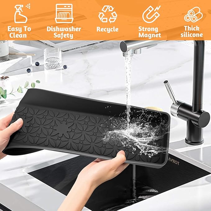 Foeacry Magnetic Stove Top Shelf 30"/24"/20", 3-Piece Silicone Over the Stove Shelf Spice Rack & Spice Organizer — Heat Resistant, No Drill Kitchen Storage Organizer for Gas & Electric Stoves