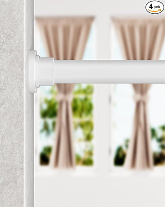 ALLZONE Heavy Duty Tension Shower Curtain Rod 28-42 Inches for Bathroom, Window, Non-Slip, Adjustable with Strong Spring Pole for Closet, Doorway, No Rust, No Drilling, White