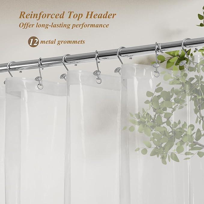 Mrs Awesome Clear Shower Curtain Liner Medium Weight - Shower Curtain Plastic with 3 Magnets for Bathroom, 71x72