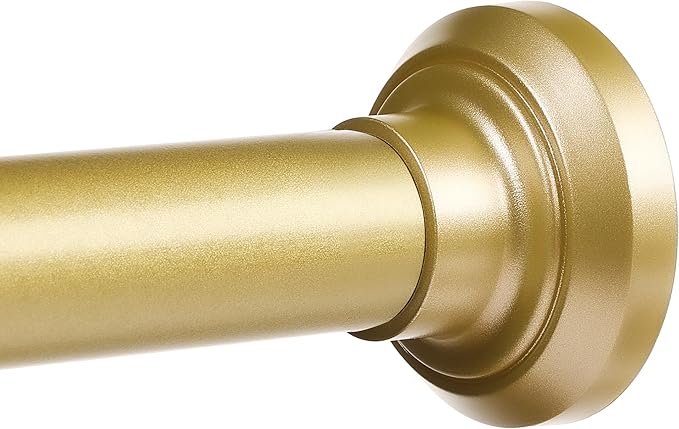 ENJOYBASICS Shower Curtain Rod 30 to 52 Inches, Stainless Steel Adjustable Spring Tension Rods No Drill for Bathroom, Closet, Window, Room Divider, Never Rust, Non Slip, Gold