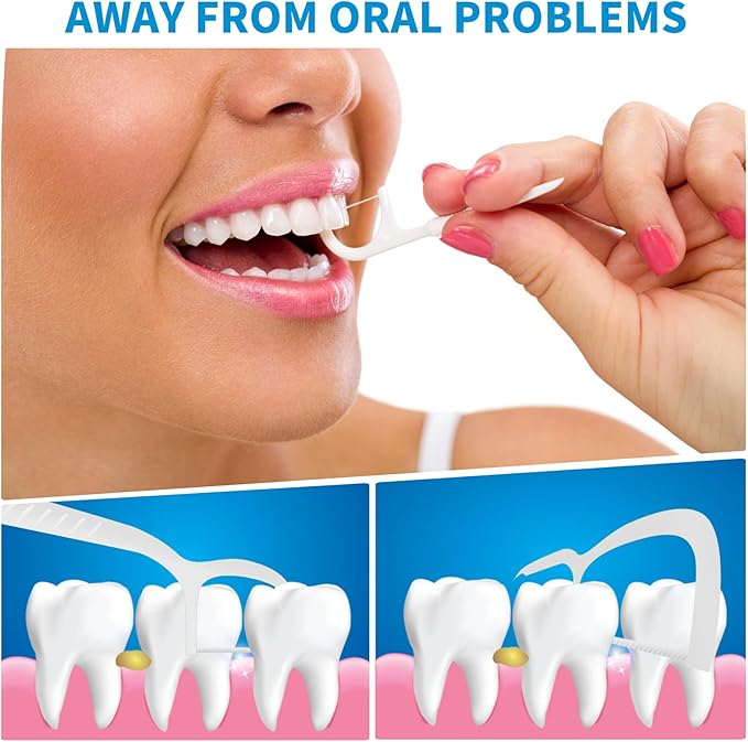 WLLHYF Portable Dental Floss Case Automatic Dental Floss Pick Organizer Case Travel Flosser Dispenser Storage Case Refillable Holder Boxes with 10 Floss Picks for Teeth Cleaning (Blue)
