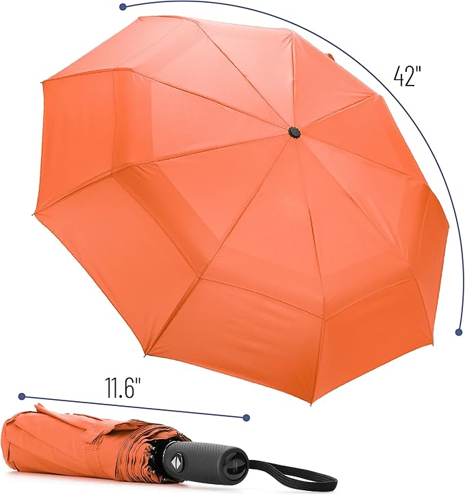 Mr. Pen- Windproof Travel Umbrella, Small Water-Resistant Automatic Folding Umbrella for Rain and Sun, Light, Compact and Portable for Women & Men, Fits Car & Backpack
