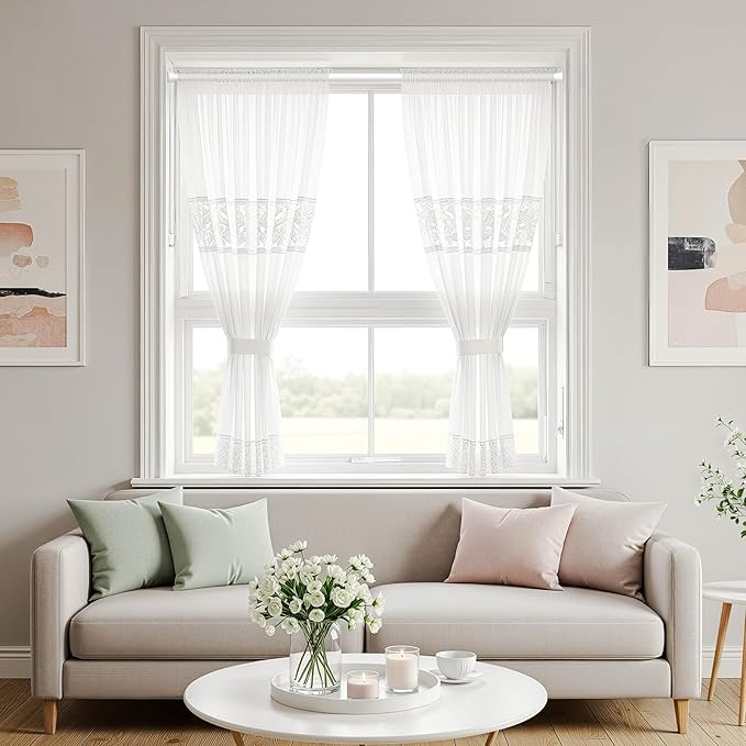 1Pack White Tension Curtain Rods 31 to 76 Inch Small Curtain Rods No Drilling Short Tension Rod Adjustable Spring Rod for Windows Door Closet Pressure Rod