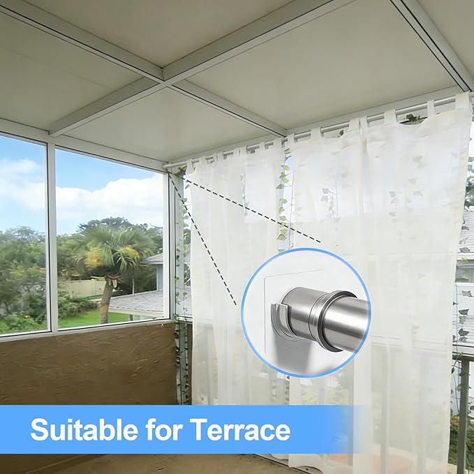 6 Pack Shower Rod Holders No Drilling, Adhesive Curtain Rod Brackets for Wall, Strong Tension Rod Holder Up to 30 lbs, Waterproof for Tile Marble Painted, Apartments Dorms (Rod Not Included)