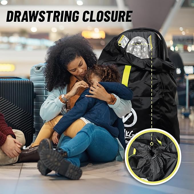 V VOLKGO Car Seat Travel Bag For Airplane with Backpack Straps, Gate Check Bag, Car Seat Bags for Air Travel Carseat Travel Cover, Carseat Travel Bag Cover for Airplane Travel