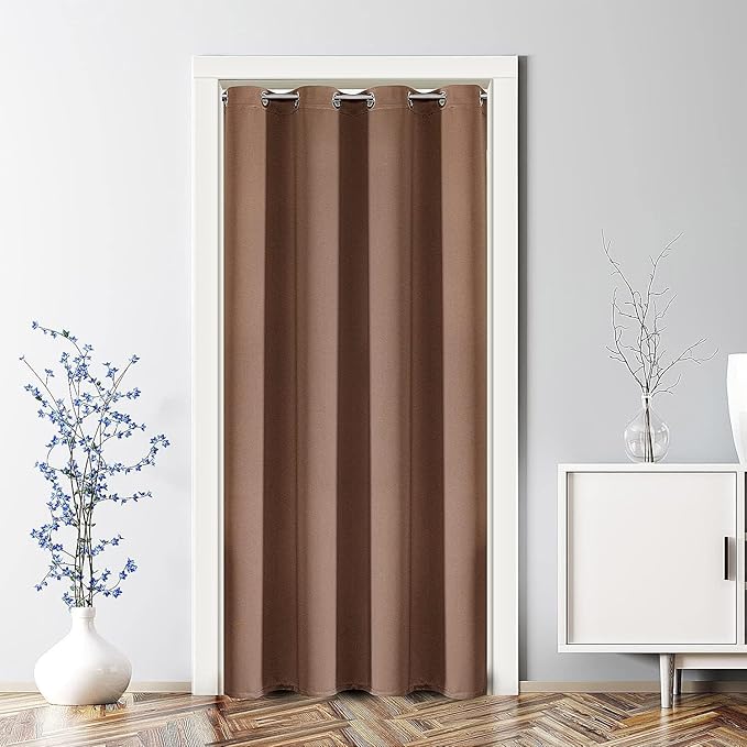 ChrisDowa Grommet Blackout Curtains for Bedroom - Thermal Insulated Room Darkening Curtains for Living Room (1 Panel Set, Cappuccino, 52W x 95L)