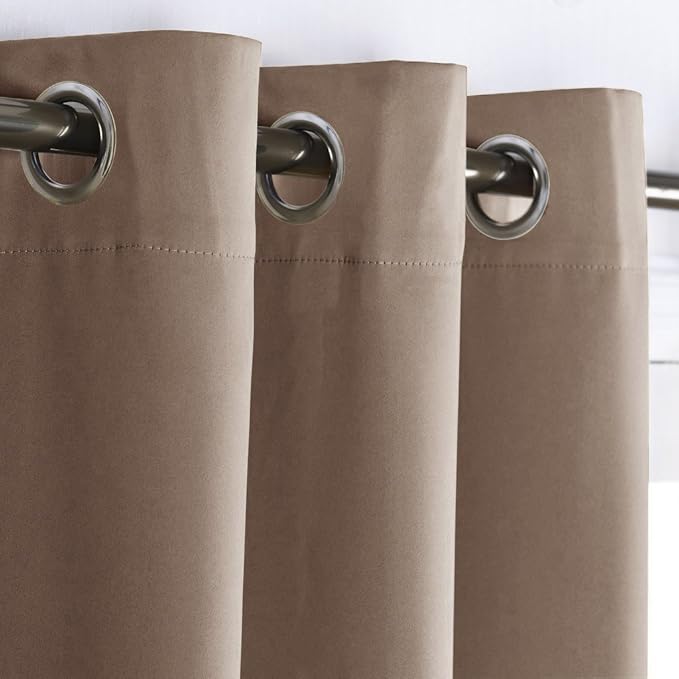 NICETOWN Bedroom Blackout Curtain and Drape - Window Treatment Thermal Insulated Grommet Top Blackout Drapery for Bedroom (1 Panel, 70 by 63 Inch, Cappuccino)