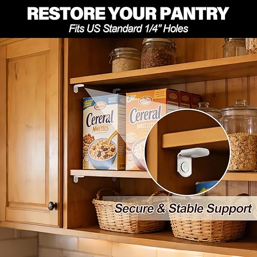 24 Pack Shelf Pegs 1/4 Inch (6.35mm) with Storage Box, L-Shaped Pins with Anti-Slip Caps, Heavy Duty Replacement for Kitchen Pantry, Bookshelf, Glass Shelves & US-Standard Cabinets