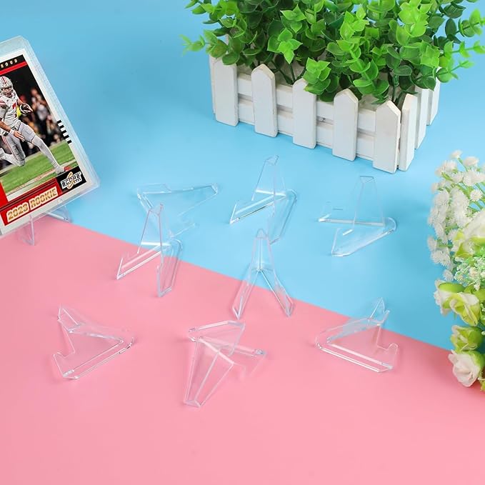 vivinin 20 Packs Card Display Stand, Card Stand, Card Stands for Sports Cards, Trading Card Stand, Acrylic Material, 2.7 Inch Tall