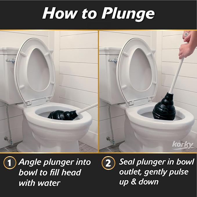 Korky BeehiveMAX Heavy Duty Toilet Plunger - Seals All Bowl Shapes – Powerful Clog Removal