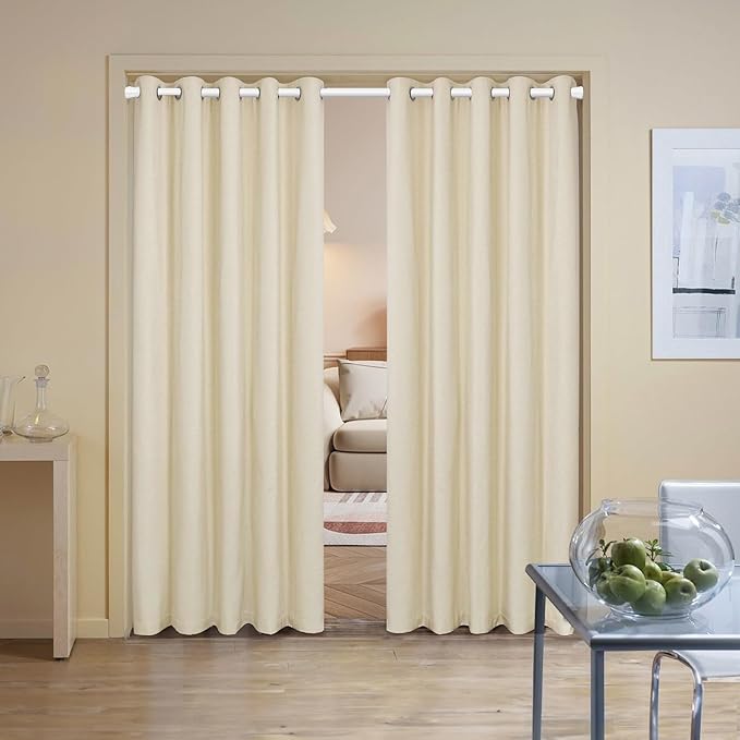 1Pack tension rods 29 to 64 inches White tension rod curtain rods no drilling Anti-Slip tension curtain rods adjustable curtain rod spring rod for Windows Doorway Closet Door