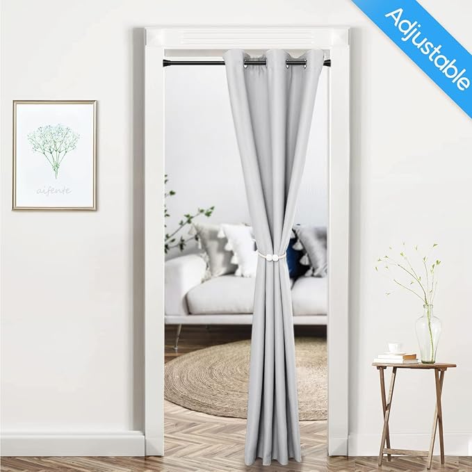 2 Pack Spring Tension Rods 18-26 Inches, 7/8 Inch Diameter Black No Drill Spring Loaded Adjustable Extendable, Small Short Tension Curtain Rod for Windows Kitchen Doorway Closet Cupboard