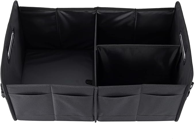 AOKJOY Car Trunk Organizer Car Storage Organizer Collapsible Multi Compartment Car Organizer Adjustable Straps Car Organizer for SUV(Black)