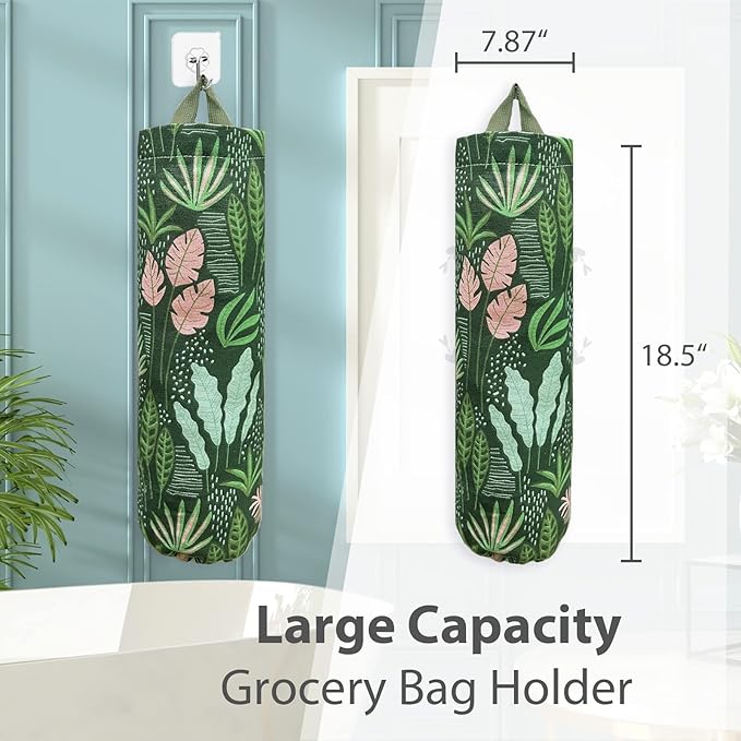 SYIPO Plastic Bag Holder, Reusable Grocery Bag Organizer, Wall Mount, 1 Pack, Seaweed | 1 Pack