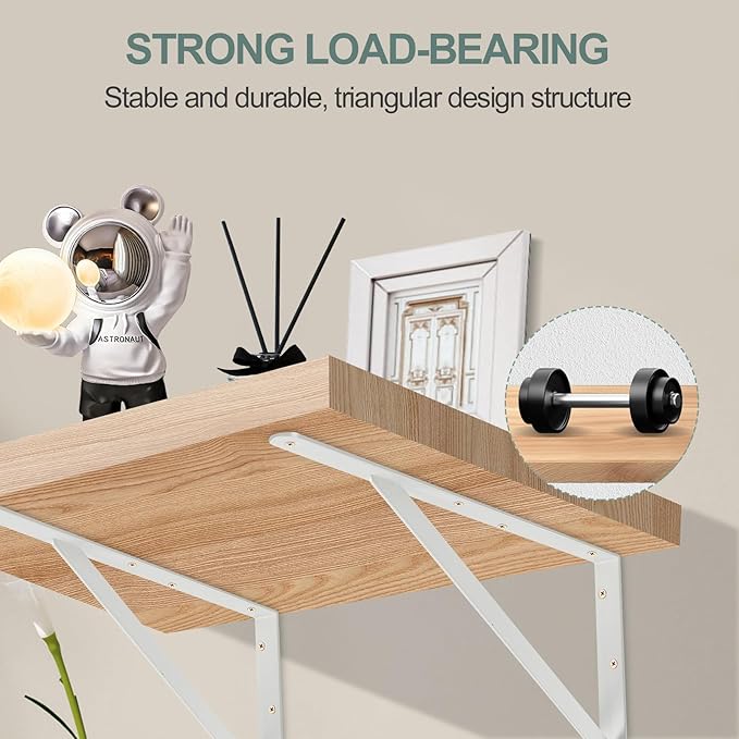 8 Pack L18 x H 12" White Heavy Duty Shelf Brackets with Screws Metal Shelf Brackets Shelf Support Angle Brackets for Shelves L Brackets Heavy Duty Floating Shelf